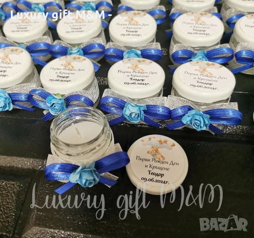 Подаръци за гости -  бурканчета със свещ, снимка 2 - Подаръци за кръщене - 36079607