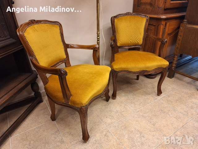Комплект кресла Луи XV , снимка 2 - Дивани и мека мебел - 54322127