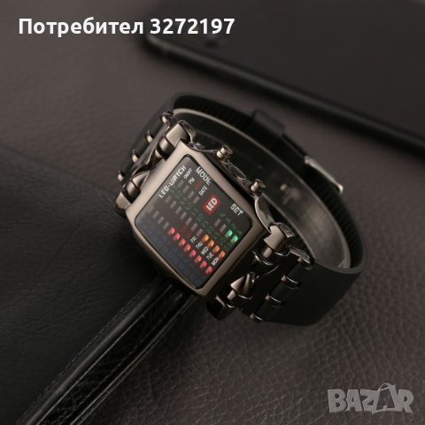 ILOVEDIY LED часовник, модерен дизайн, неръждаема стомана, черен бинарен светещ LED електронен , снимка 2 - Мъжки - 40437509