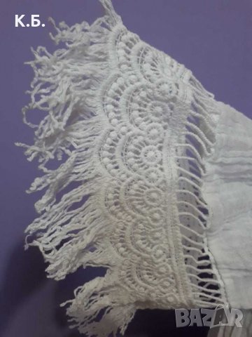 Нова! Финна памучна блуза с дантела р-р M,L, снимка 4 - Ризи - 32097205