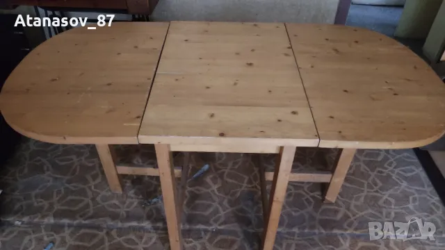 Разтегателна дървена маса за Мазе/Таван, снимка 1
