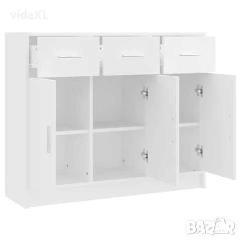 vidaXL Бюфет, бял, 91x28x75 см, инженерно дърво, снимка 6 - Бюфети - 56148033