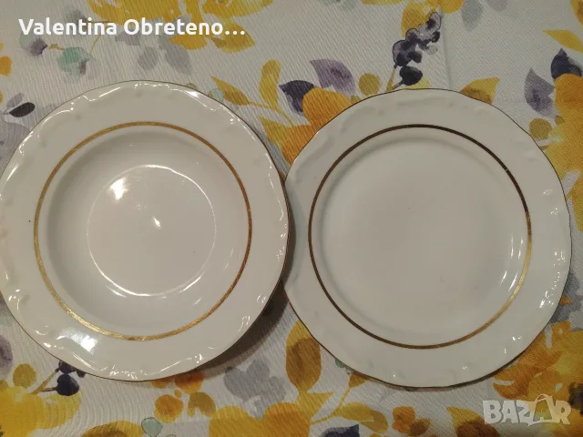Порцеланови чинии със златен кант  , снимка 5 - Чинии - 55729874