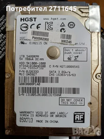 Hitachi 1 TB Hard Disk, снимка 1 - Твърди дискове - 47766953