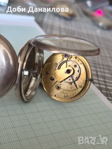 Сребърен джобен часовник, снимка 6 - Джобни - 55769673