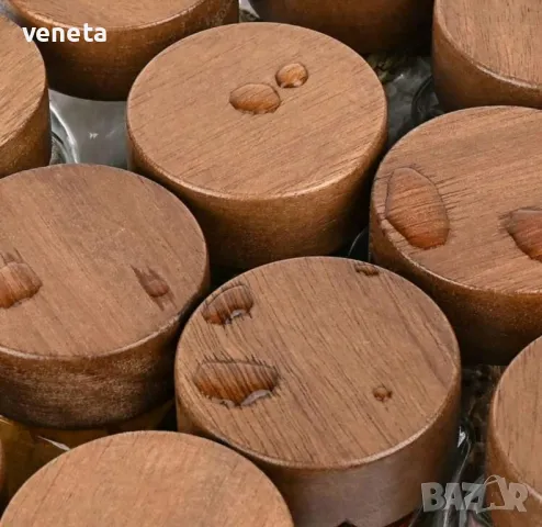 Стъклени буркани за подправки с етикет, 24 броя , снимка 3 - Форми - 49376592