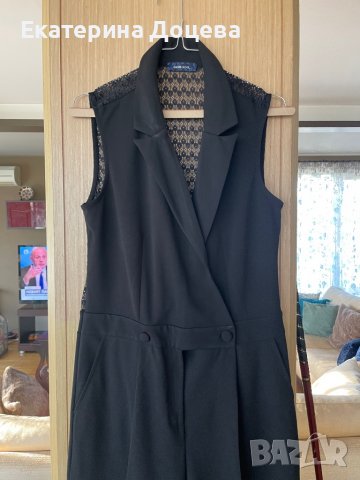 Черен гащеризон с гръб от дантела, снимка 5 - Гащеризони - 38385165