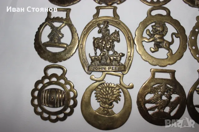 29 английски месингови медальони за коне, снимка 9 - Антикварни и старинни предмети - 49171544