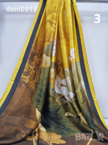Дамски красив сатенен шал, снимка 12 - Шалове - 44509797