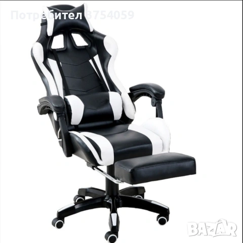 Въртящ се кожен стол за офис и компютърни игри, снимка 2 - Столове - 53174790