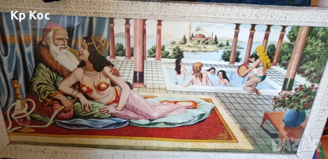 нов ковьор текстилна картина с ориенталски мотиви от 1968г., снимка 8 - Картини - 50330419