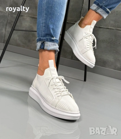 Нови Бели Мъжки Маратонки 40-44 Номер с Кутия 