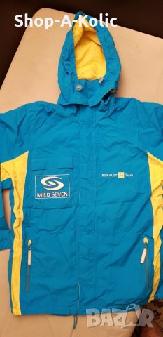 Vintage RENAULT F1 Team Racing Hooded Raincoat Jacket Team Spirit Mild Seven