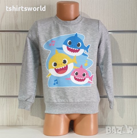 Нова детска ватирана блуза с дълъг ръкав Baby Shark, снимка 6 - Детски Блузи и туники - 38484137