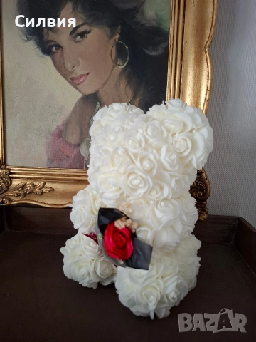 Мече от изкуствени рози , снимка 3 - Изкуствени цветя - 53138583