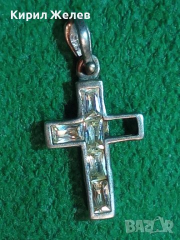 СТАРО СРЕБЪРНО КРЪСТЧЕ СРЕБРО 925 с ФАСЕТИРАНИ ИСКРЯЩИ КРИСТАЛИ Едното КАМЪЧЕ ЛИПСВА! 40508, снимка 17 - Колиета, медальони, синджири - 43225044