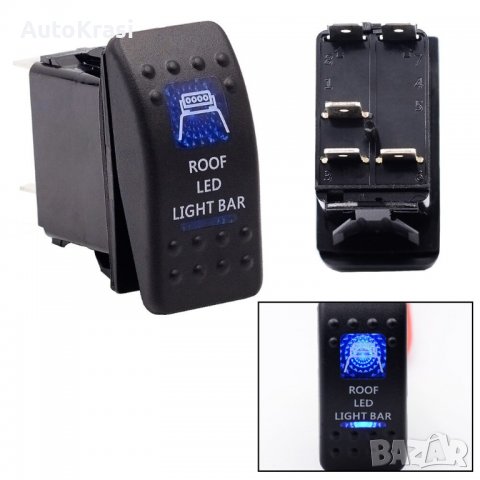 Копче / бутон за вграждане за различни светлини / надпис" ROOF LED LIGHT BAR" - C00503, снимка 4 - Аксесоари и консумативи - 37449867