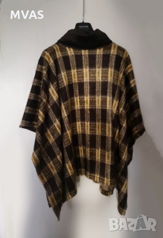 Ново есенно пончо кафяво жълто M L XL, снимка 3 - Палта, манта - 30482381