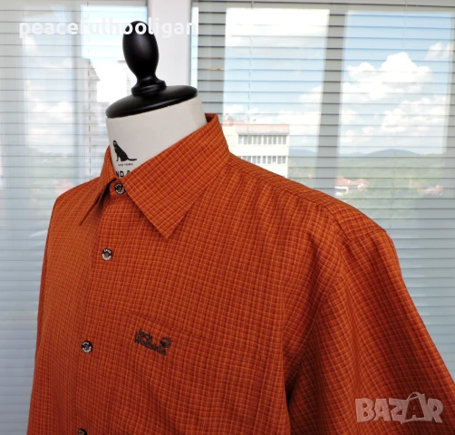 Jack Wolfskin Outdoor - мъжка карирана риза за спорт туризъм и планина размер L, снимка 10 - Ризи - 50837801