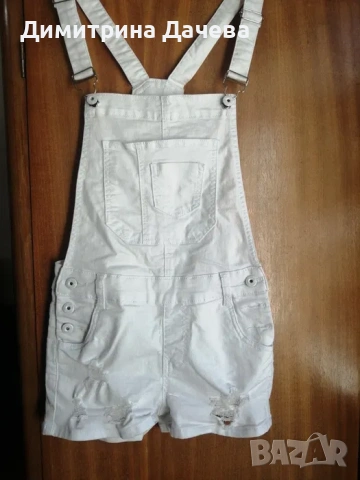 Детски гащеризон бял памучен