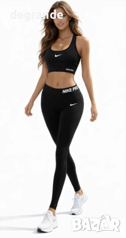 НАМАЛЕН 🔥 НОВ Дамски Спортен Комплект Nike Pro – Черен | S–XL | 37 € 🔥, снимка 4 - Спортни екипи - 50944703