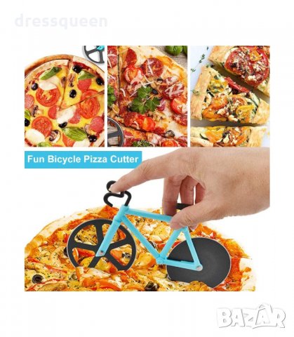 2995 НОЖ ЗА РЯЗАНЕ НА ПИЦА И ТЕСТО С ФОРМА НА КОЛЕЛО, снимка 7 - Прибори за хранене, готвене и сервиране - 34257815