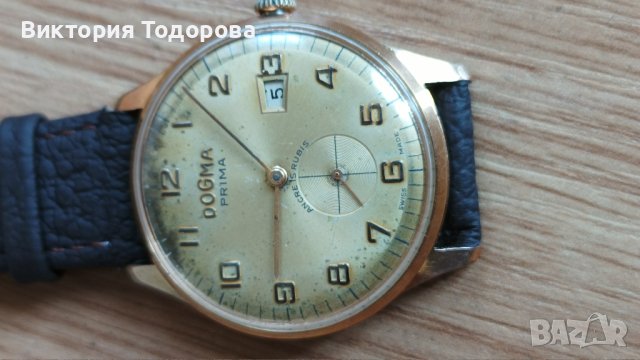 Стар мъжки механичен часовник Dogma prima swiss made, снимка 3 - Мъжки - 36652394