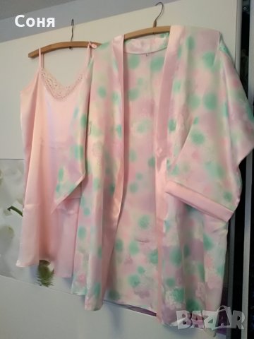 Сатенена нова нощница с наметало L , снимка 4 - Нощници - 30350415