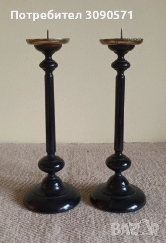 Бронзови и дървени свещници, снимка 2 - Декорация за дома - 52678963