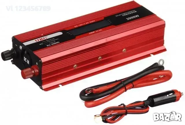 UKC инвертор KC-2000D, 12V-220V, 2000W - с дисплей, снимка 5 - Ножове - 50852266