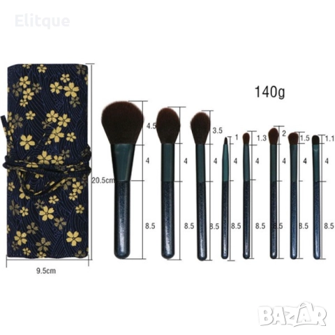 Комплект от 8 четки за грим в красива разгъваща се чантичка  HZS69, снимка 8 - Други - 52820410