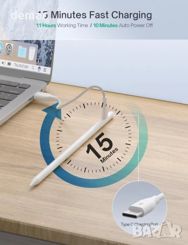 Стилус MEKO за iPad с магнитно безжично зареждане, iPad Pro 11"/12.9", Air 4/5, Mini 6, снимка 3 - Таблети - 50687008