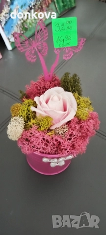 декорации ръчно изработени от жив скандинавски мъх и сапунени рози., снимка 9 - Декорация за дома - 52206005