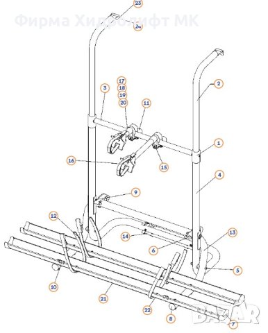 Скоба за захващане на багажник за велосипеди HYMER Multi Talent Tele 2003-2019г. 9997851, снимка 2 - Аксесоари и консумативи - 40800851