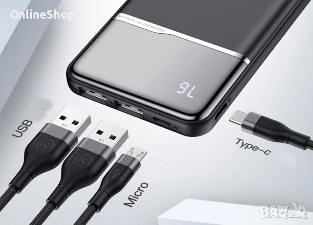 Преносима зарядна батерия Power Bank 10000 mAh USB, снимка 5 - Друга електроника - 52351674