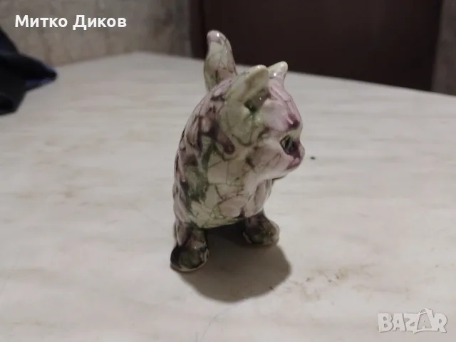 Коте бежово касичка ново порцелан 17х12х11см и зелено порцелан 85х45х60 мм, снимка 7 - Декорация за дома - 50169618