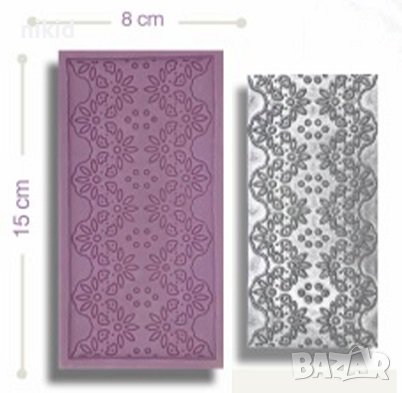 Двустранно надупчена дантела на цветя силиконов молд дантелена подложка за гъмпейст торта декор, снимка 2 - Форми - 37100500