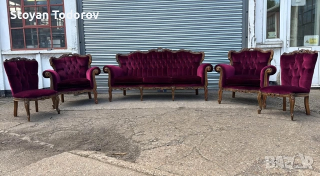 Холна гарнитура Рококо стил, снимка 4 - Дивани и мека мебел - 52551744