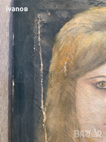 Стара картина .Портрет на Момиче, снимка 6 - Картини - 39865790