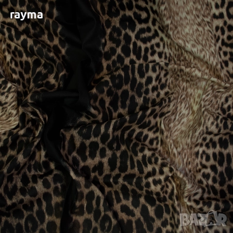 Плат Just Cavalli деним принт леопард 180х160см, снимка 6 - Платове и дамаски - 51845050