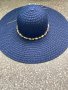 Дамска лятна шапка, с голяма перферия, тъмно синя, нова, с етикет, снимка 3