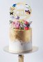 Happy Birthday с пеперуди кръгъл златист твърд Акрил топер за торта украса декорация рожден ден, снимка 2