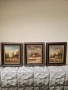 Прекрасен антикварен лот от 3 авторска картини масло върху платно , снимка 2