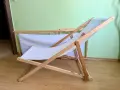 Сгъваем дървен шезлонг, снимка 2