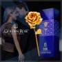 Golden rose 24K Златна роза с поставка- стойка LOVE  Вечен подарък за твоята половинка , снимка 1 - Други стоки за дома - 31675807