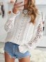 Дамски пуловер с дълъг ръкав с изрязани венчелистчета, 2цвята - 023, снимка 5