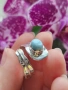 Красив сребърен пръстен с Ларимар, снимка 2
