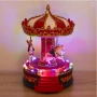 Коледна музикална въртележка, LED осветление, Червен, снимка 2