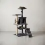 Котешка драскалка с къщичка, хамак и рампа, 125 см, тъмносива, снимка 1