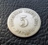 Стара монета 5 пфенига 1894 г.буква А -Германия - рядка , 130 годишна  !, снимка 3